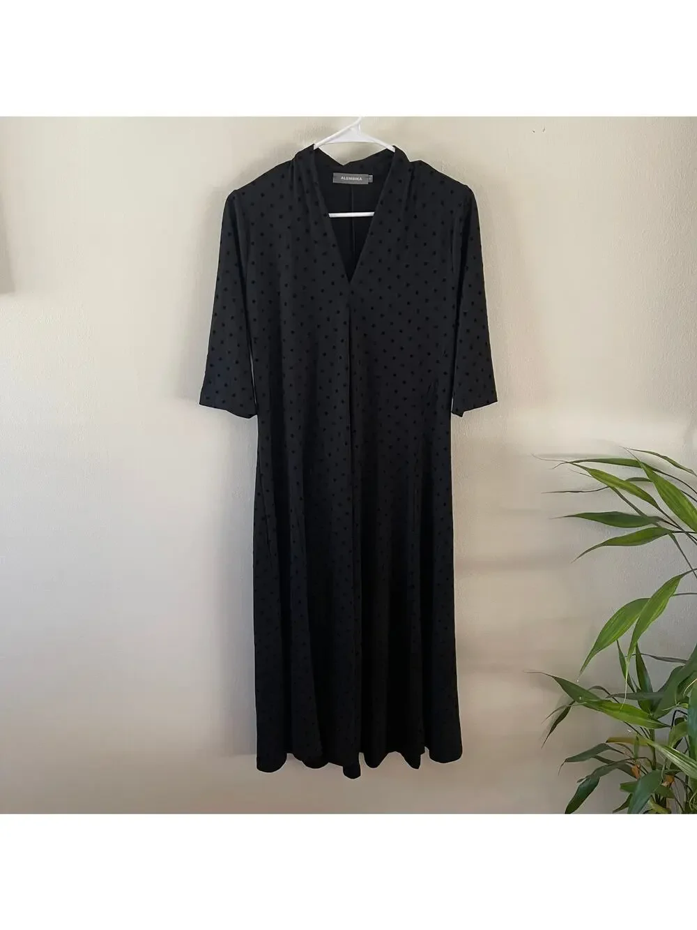 black aline midi dress Black Long Sleeve A-Line Penni Midi Dress